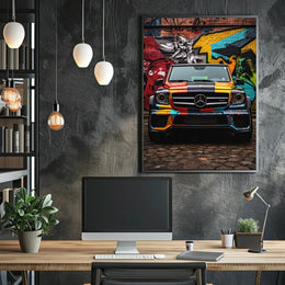 Urban Graffiti Car Art: Abstract, Artistic, or Pop Culture Poster PosterGoat