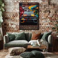 Urban Graffiti Car Art: Abstract, Artistic, or Pop Culture Poster PosterGoat