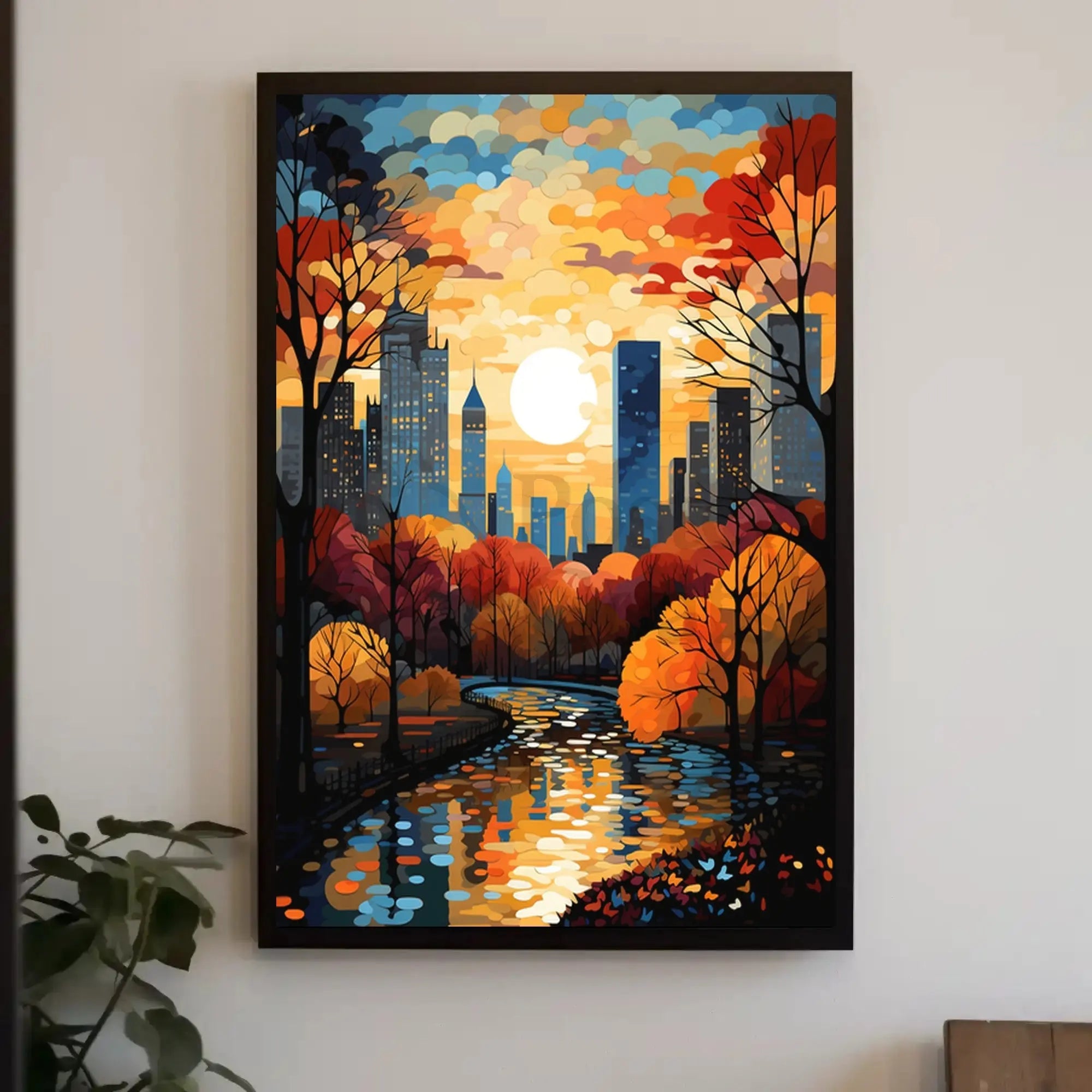 Urban Harmony: Cityscape and Nature Artistic Poster PosterGoat