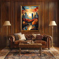 Urban Harmony: Cityscape and Nature Artistic Poster PosterGoat