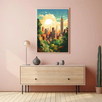 Urban Nature Fusion Retro Travel Poster PosterGoat