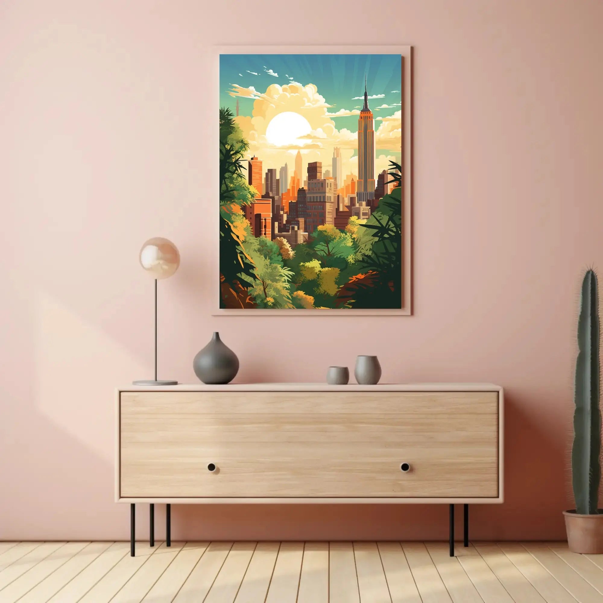 Urban Nature Fusion Retro Travel Poster PosterGoat