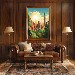 Urban Nature Fusion Retro Travel Poster PosterGoat