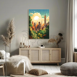 Urban Nature Fusion Retro Travel Poster PosterGoat