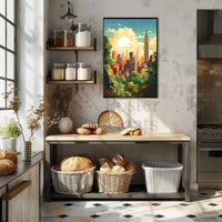 Urban Nature Fusion Retro Travel Poster PosterGoat
