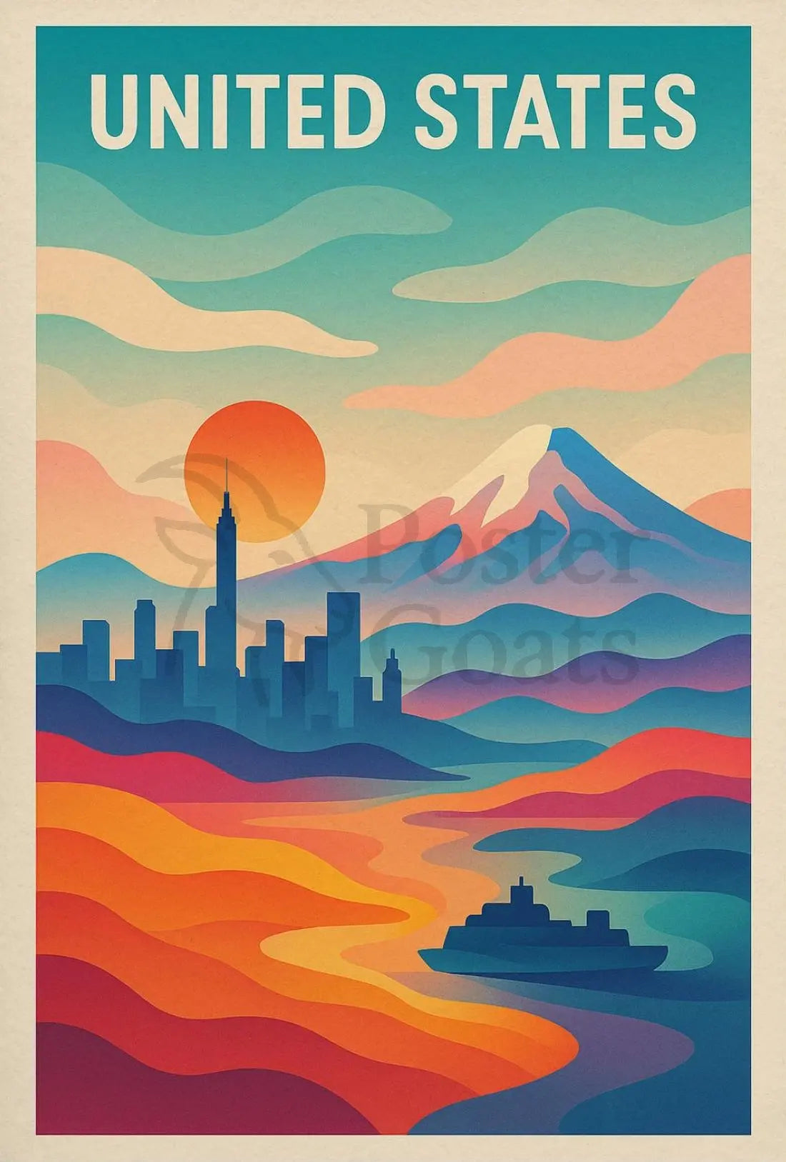 Urban-Nature Harmony Travel Poster PosterGoat