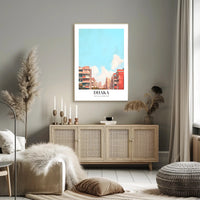 Urban Scene: Dhaka Cityscape Illustrative Poster PosterGoat