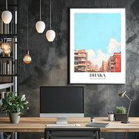 Urban Scene: Dhaka Cityscape Illustrative Poster PosterGoat