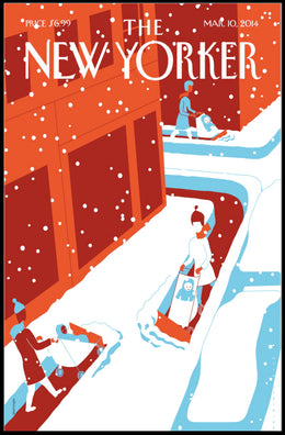 Urban Snowfall Serenity: Modern Cityscape Travel Poster PosterGoat