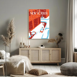 Urban Snowfall Serenity: Modern Cityscape Travel Poster PosterGoat