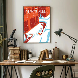 Urban Snowfall Serenity: Modern Cityscape Travel Poster PosterGoat