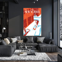 Urban Snowfall Serenity: Modern Cityscape Travel Poster PosterGoat