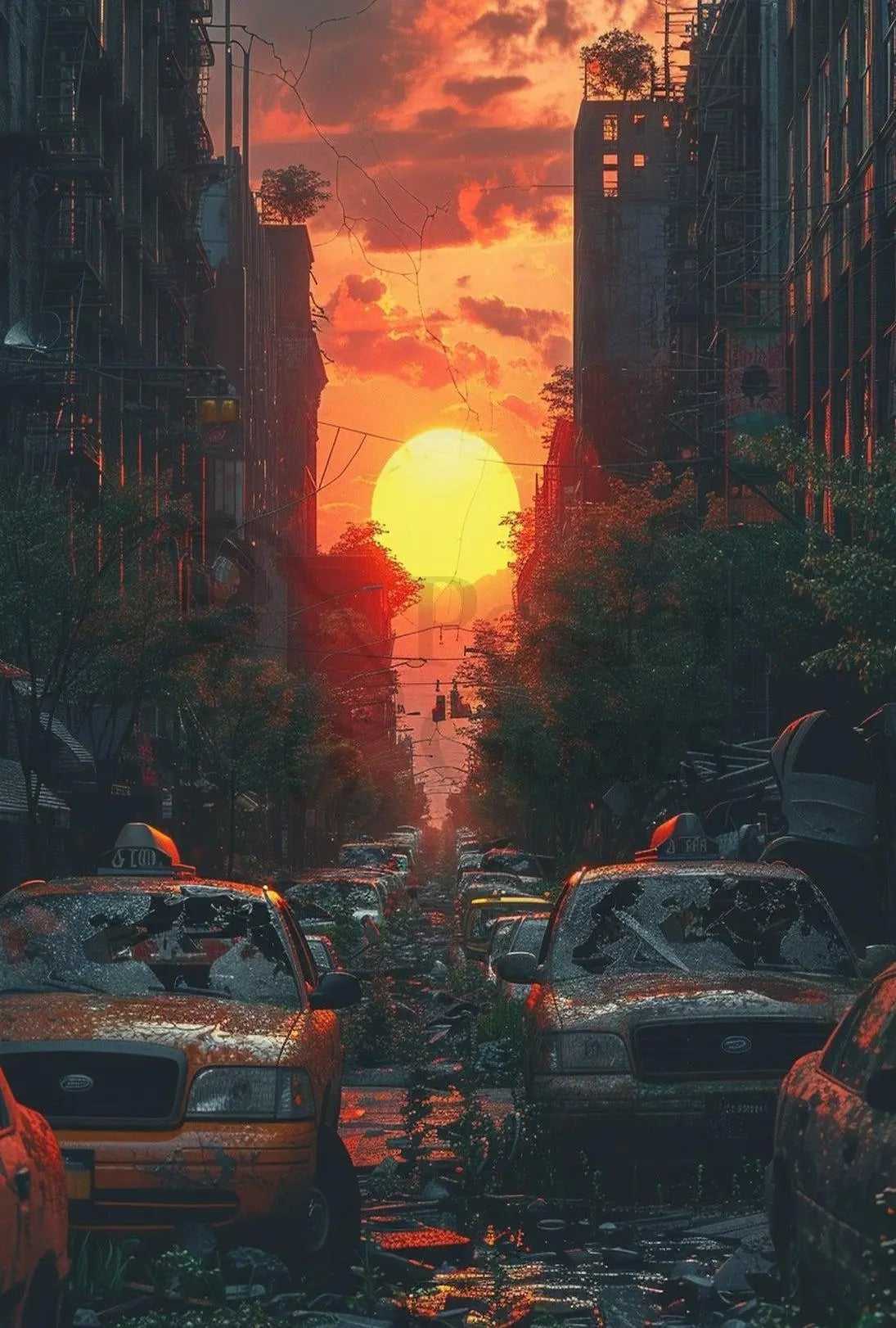 Urban Street Reclamation: Apocalyptic Artistic Sci-Fi Poster PosterGoat