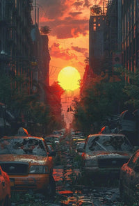 Urban Street Reclamation: Apocalyptic Artistic Sci-Fi Poster PosterGoat
