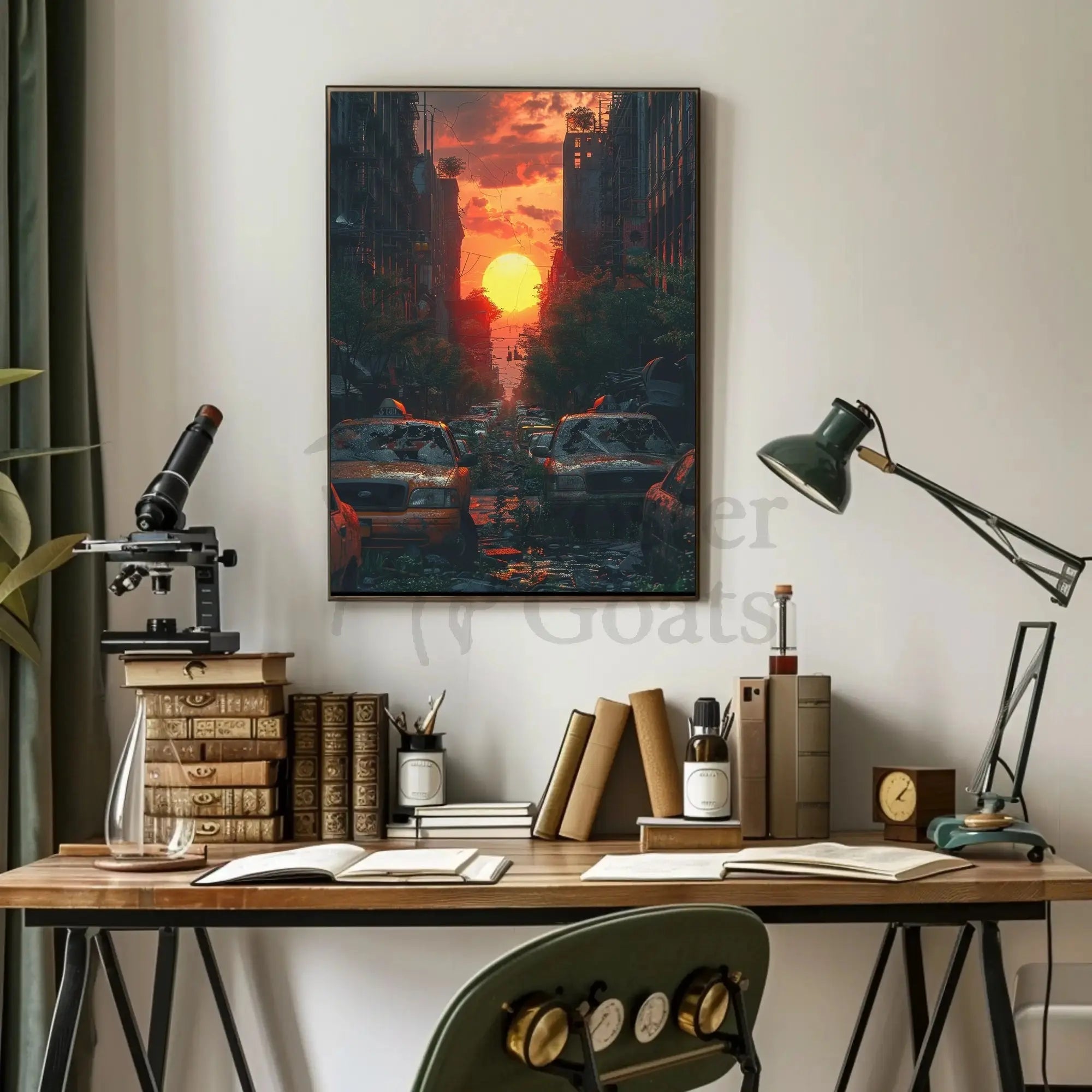 Urban Street Reclamation: Apocalyptic Artistic Sci-Fi Poster PosterGoat