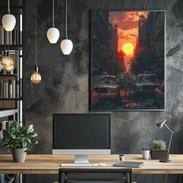 Urban Street Reclamation: Apocalyptic Artistic Sci-Fi Poster PosterGoat