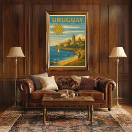 Uruguay Coastal Scene Vintage Travel Poster PosterGoat