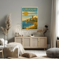Uruguay Coastal Scene Vintage Travel Poster PosterGoat