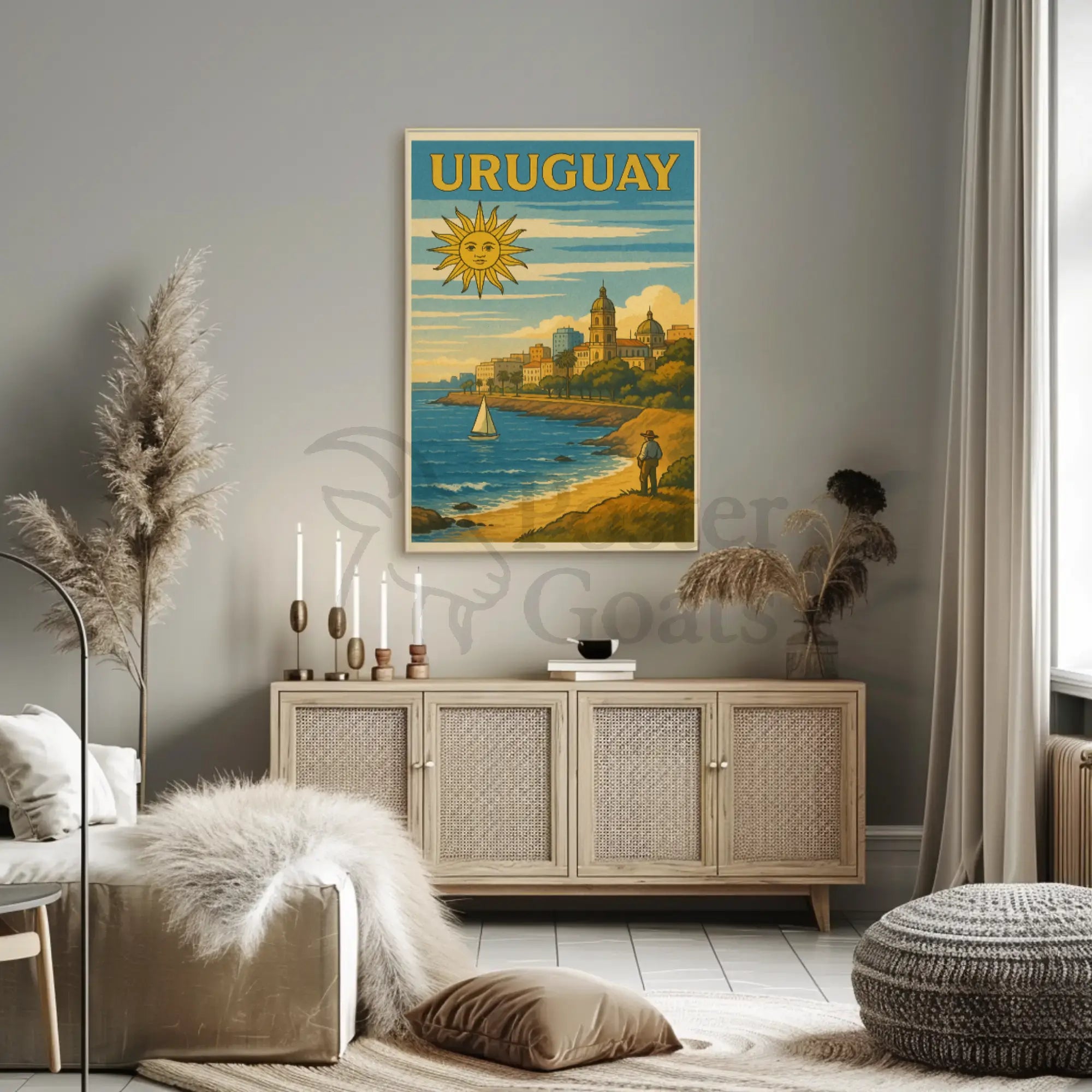 Uruguay Coastal Scene Vintage Travel Poster PosterGoat