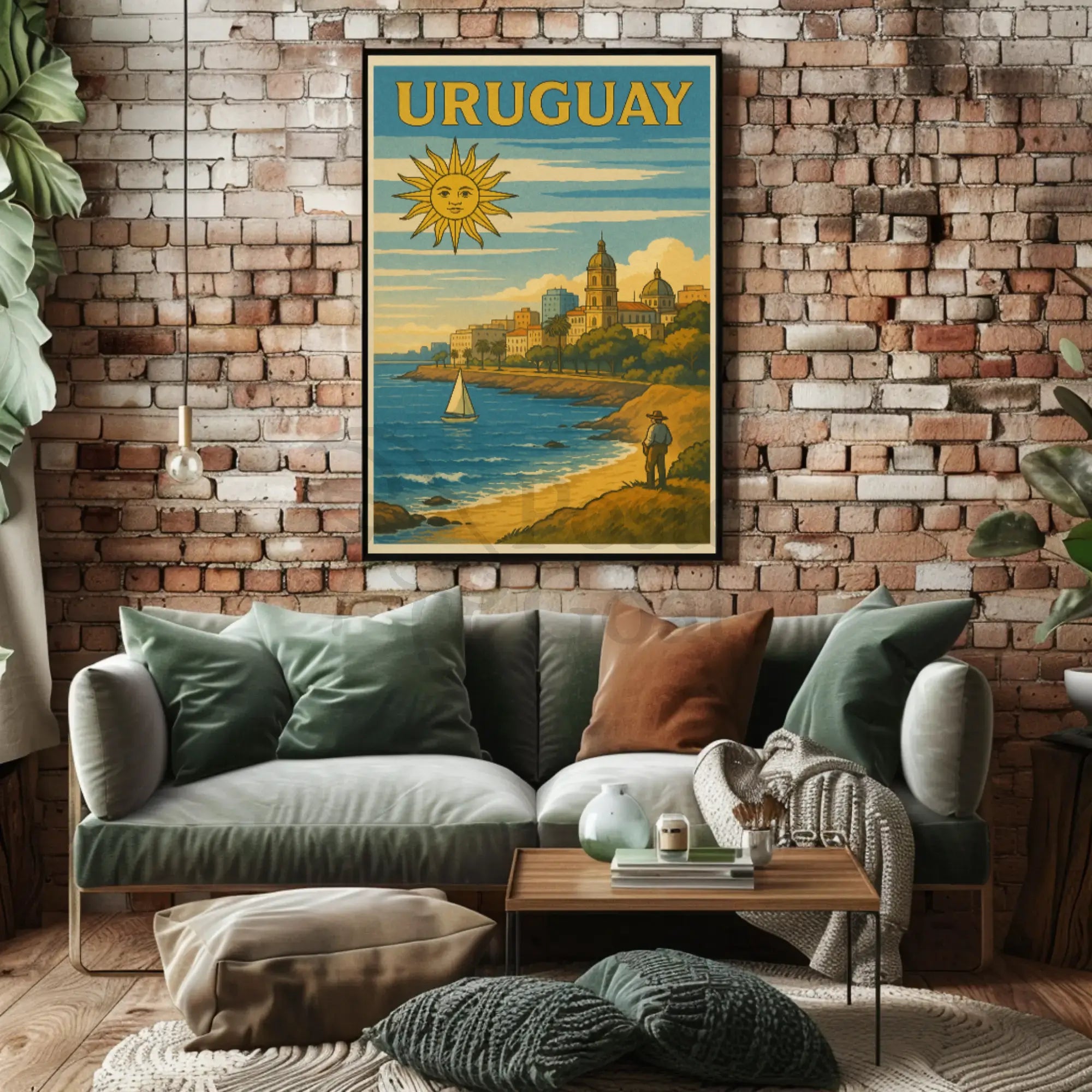 Uruguay Coastal Scene Vintage Travel Poster PosterGoat