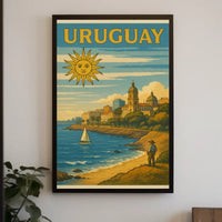 Uruguay Coastal Scene Vintage Travel Poster PosterGoat