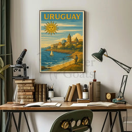 Uruguay Coastal Scene Vintage Travel Poster PosterGoat