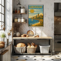 Uruguay Coastal Scene Vintage Travel Poster PosterGoat