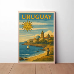 Uruguay Coastal Scene Vintage Travel Poster PosterGoat
