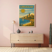 Uruguay Coastal Scene Vintage Travel Poster PosterGoat
