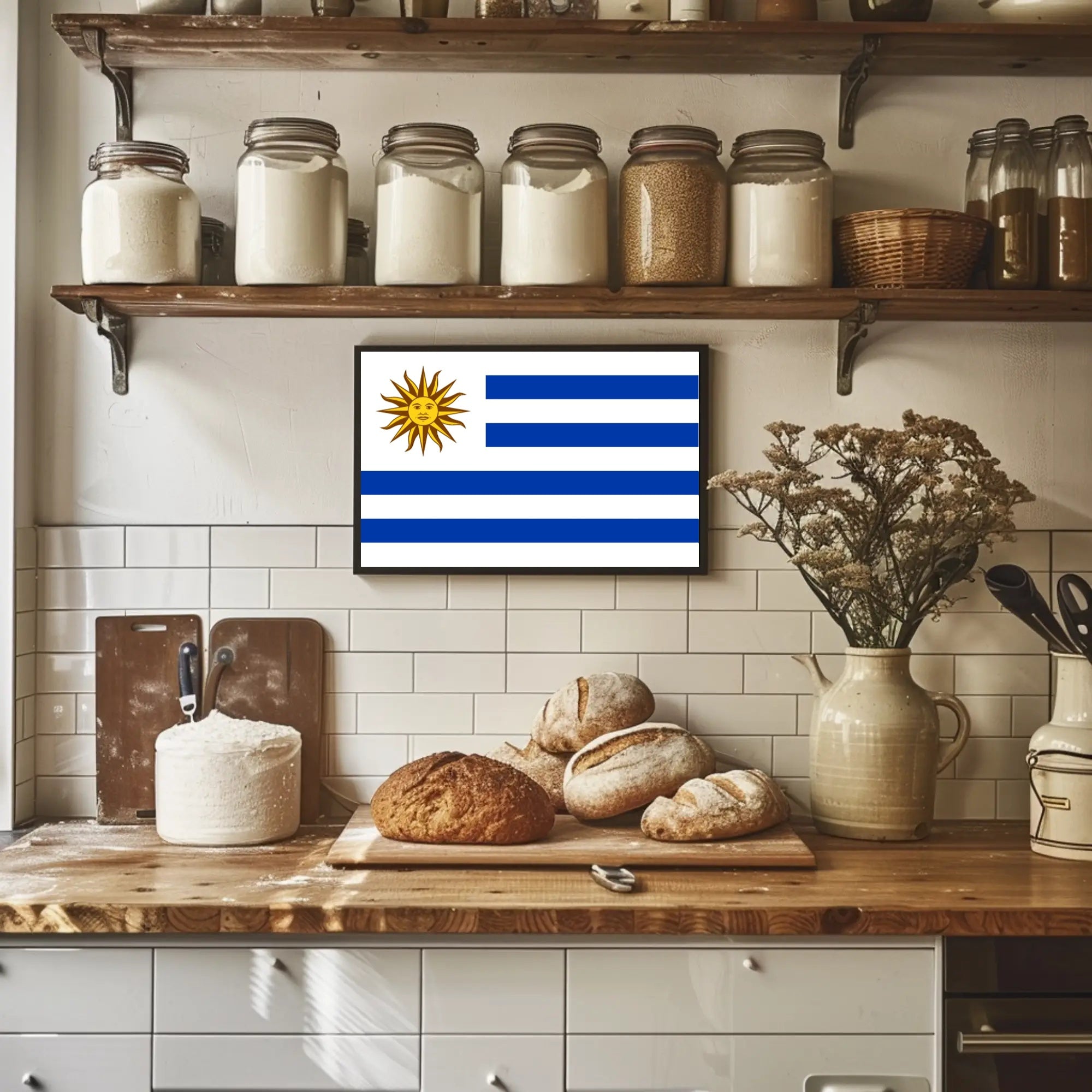 Uruguayan National Pride Symbolism Country Flag Poster PosterGoat