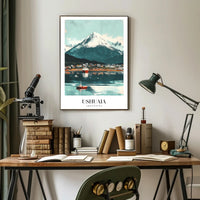 Ushuaia Scenic Travel Poster with Majestic Mountain View PosterGoat
