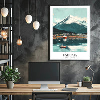 Ushuaia Scenic Travel Poster with Majestic Mountain View PosterGoat
