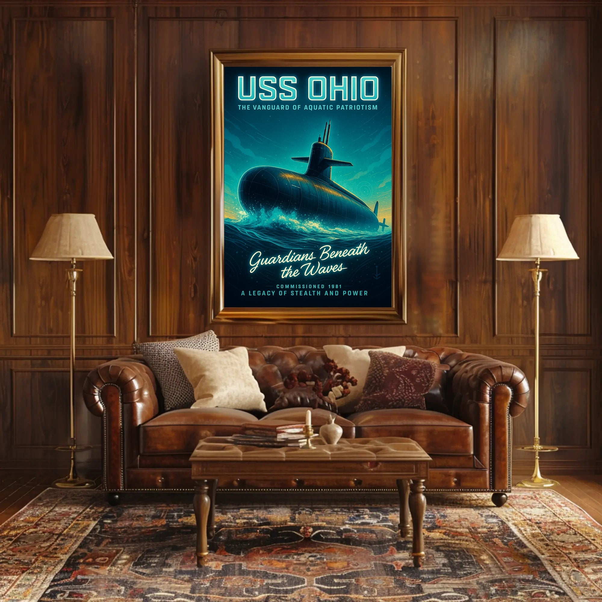 Uss Ohio Guardians Beneath The Waves Poster PosterGoat