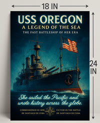 Uss Oregon A Legend Of The Sea Poster PosterGoat
