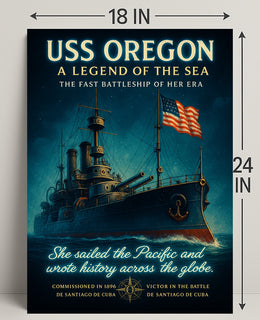 Uss Oregon A Legend Of The Sea Poster PosterGoat