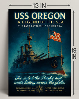Uss Oregon A Legend Of The Sea Poster PosterGoat