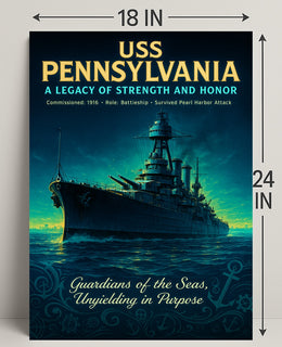 Uss Pennsylvania A Legacy Of Strength Poster PosterGoat