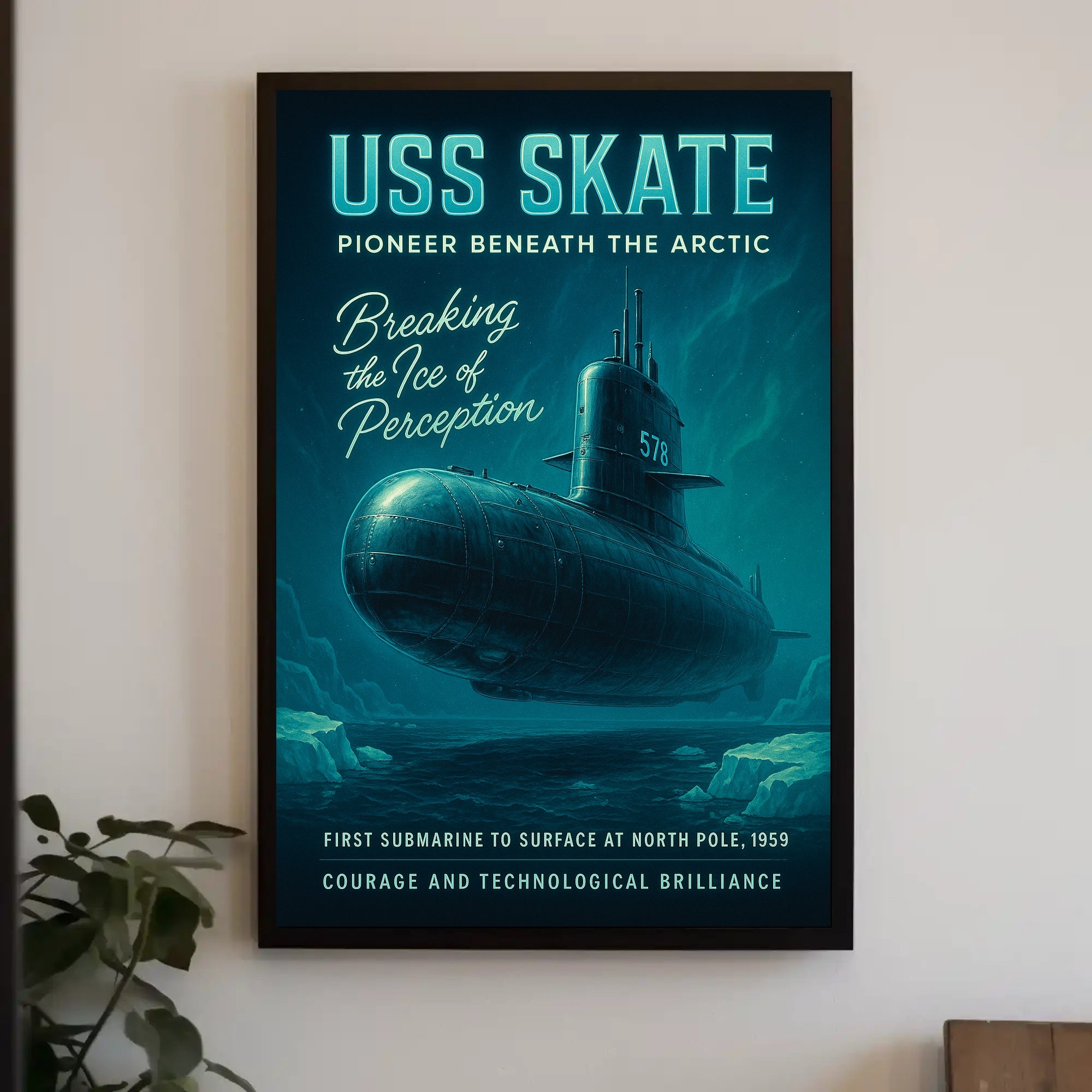 Uss Skate Pioneer Beneath The Arctic Poster PosterGoat
