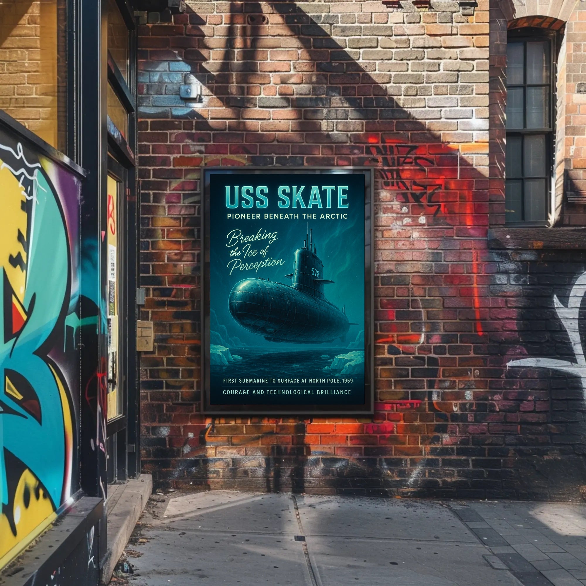 Uss Skate Pioneer Beneath The Arctic Poster PosterGoat