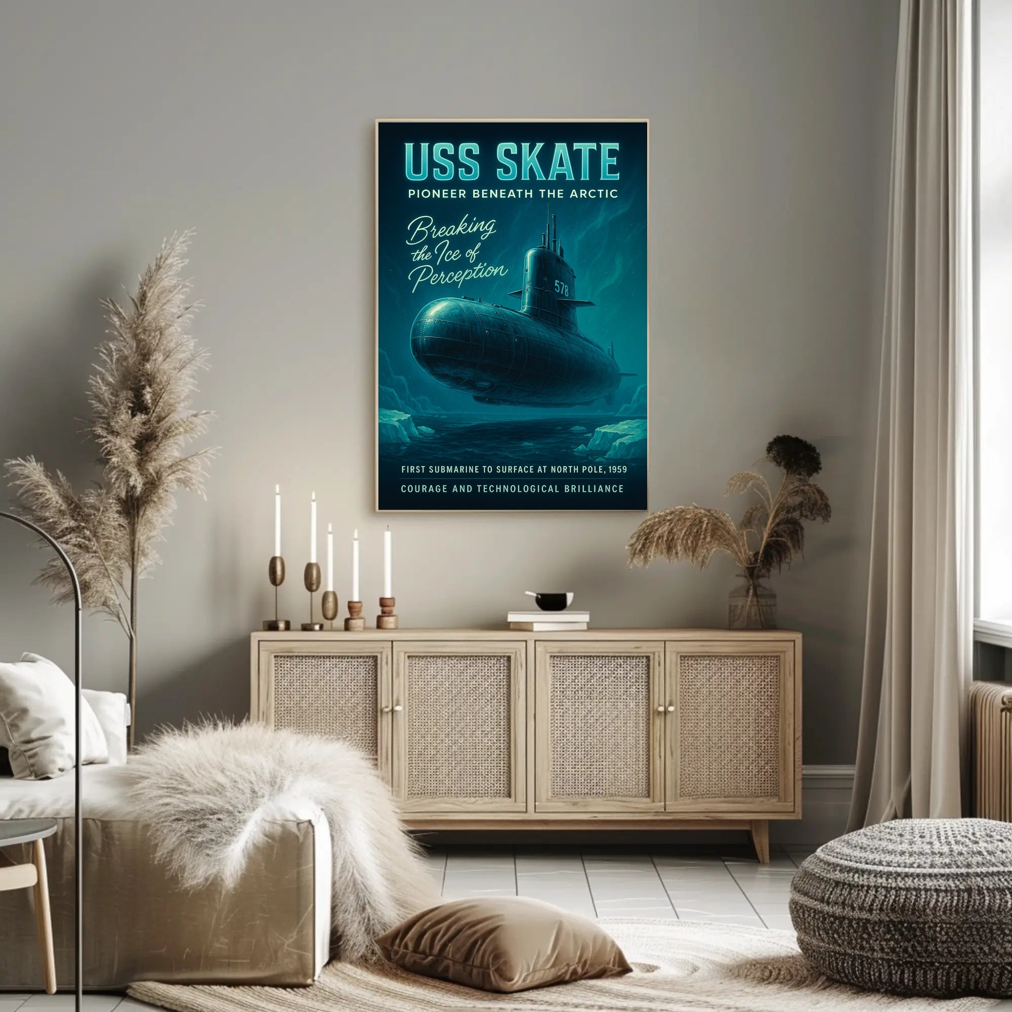 Uss Skate Pioneer Beneath The Arctic Poster PosterGoat