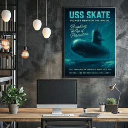 Uss Skate Pioneer Beneath The Arctic Poster PosterGoat