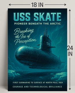 Uss Skate Pioneer Beneath The Arctic Poster PosterGoat