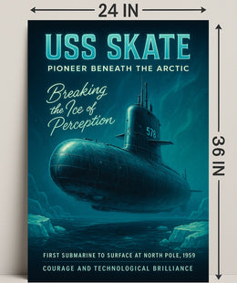 Uss Skate Pioneer Beneath The Arctic Poster PosterGoat