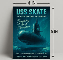 Uss Skate Pioneer Beneath The Arctic Poster PosterGoat
