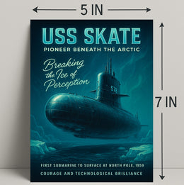Uss Skate Pioneer Beneath The Arctic Poster PosterGoat