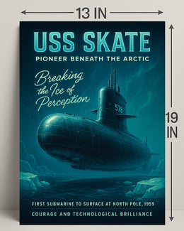 Uss Skate Pioneer Beneath The Arctic Poster PosterGoat