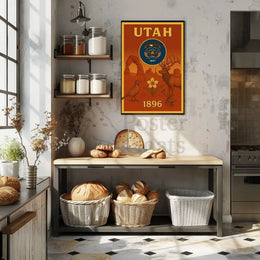 Utah Heritage 1896 Vintage Style Cultural or Heritage Poster PosterGoat