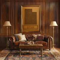 Utah Roadways Map Carved Relief Artistic Poster PosterGoat