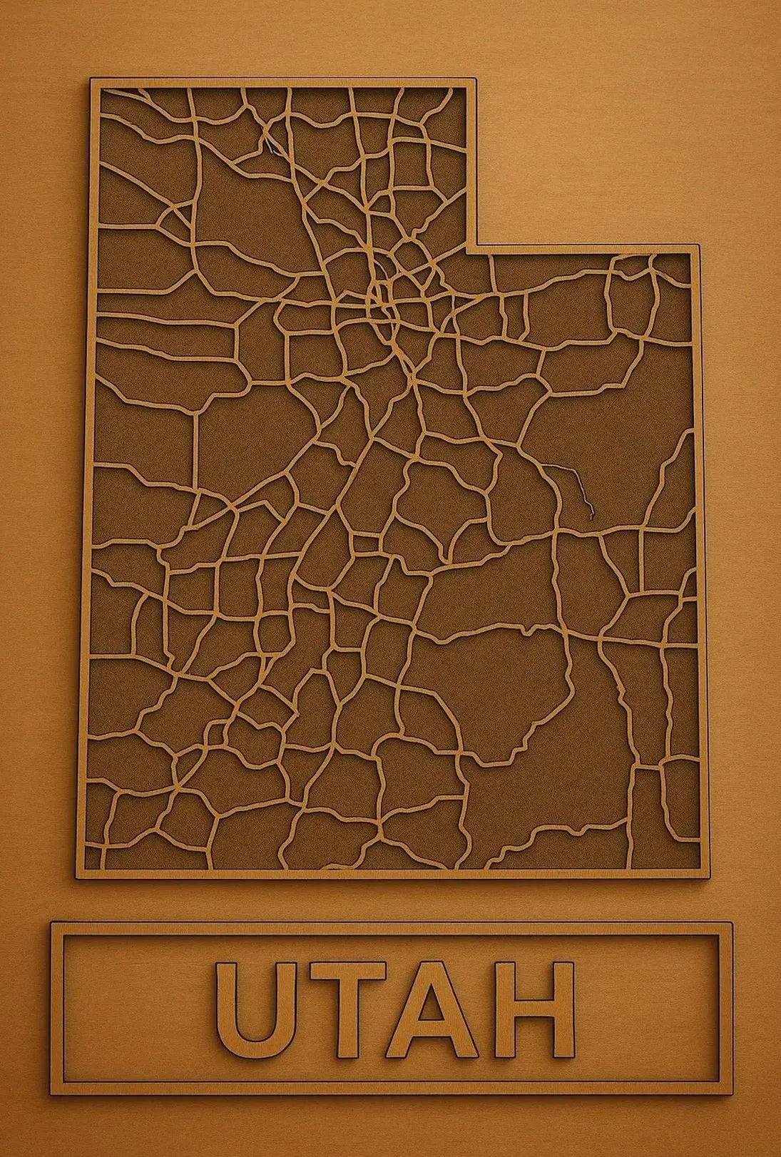 Utah State Map Minimalist Design Travel Poster PosterGoat