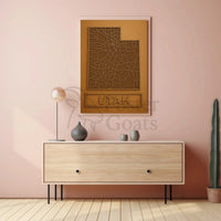 Utah State Map Minimalist Design Travel Poster PosterGoat